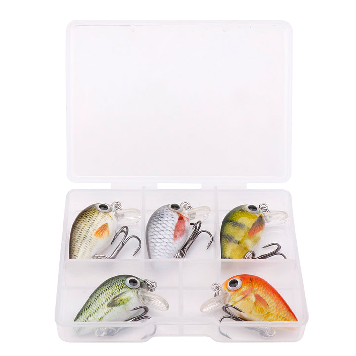 5pcs Mini Bass Fishing Lure Set 3cm Topwater Crankbait Wobblers for Pike