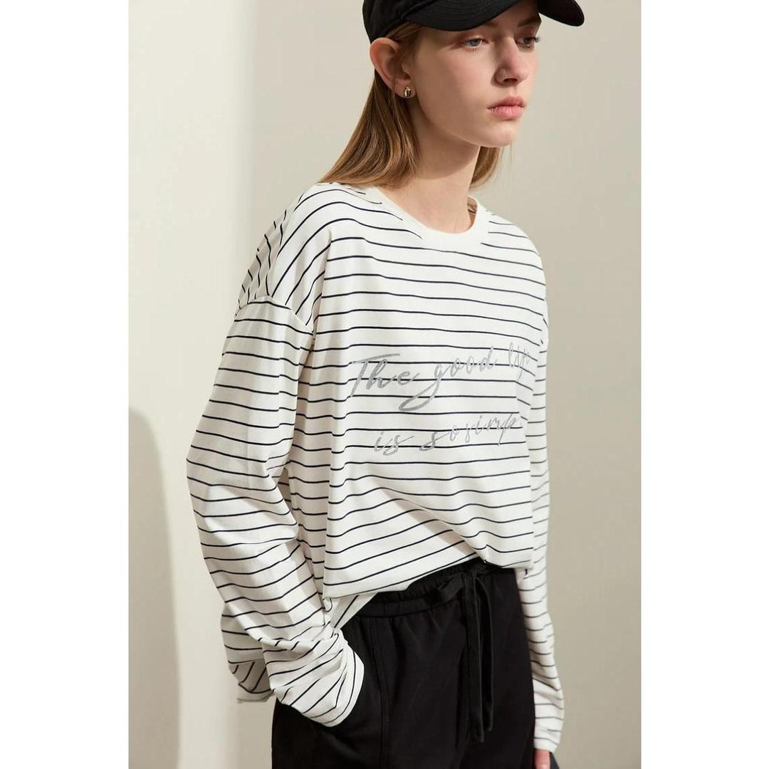 Casual Striped Cotton T-Shirt