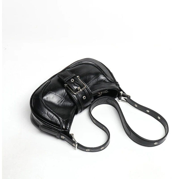 Chic Leather Half Moon Shoulder Hobo Bag