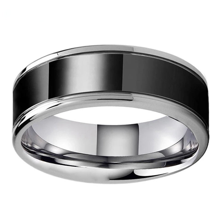 Tungsten Steel Ring Black Business Fashion