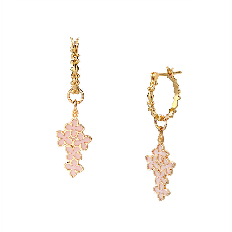 Light Luxury Flower Language Fashion Enamel Flower Earrings