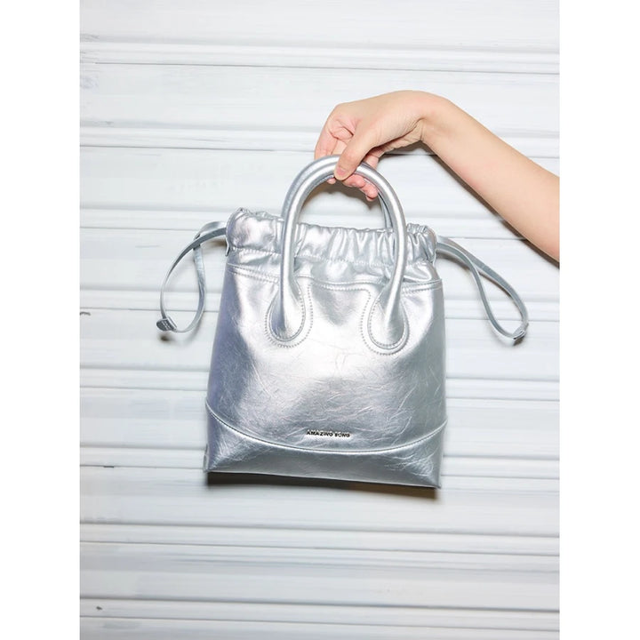 Silver Moonlight Crossbody Evening Bag