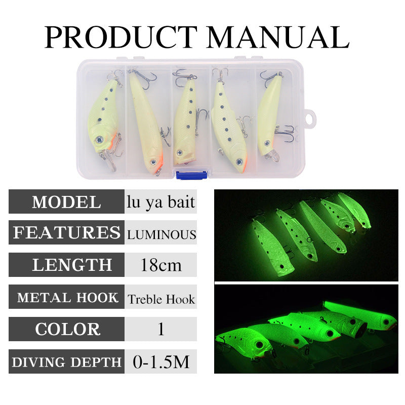 3D Fluorescent Simulation Submerged Luminous Hard Bait Fishing Gear