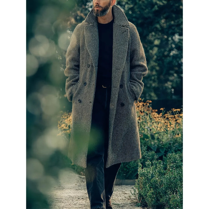 Stylish Men's Woolen Long Coat