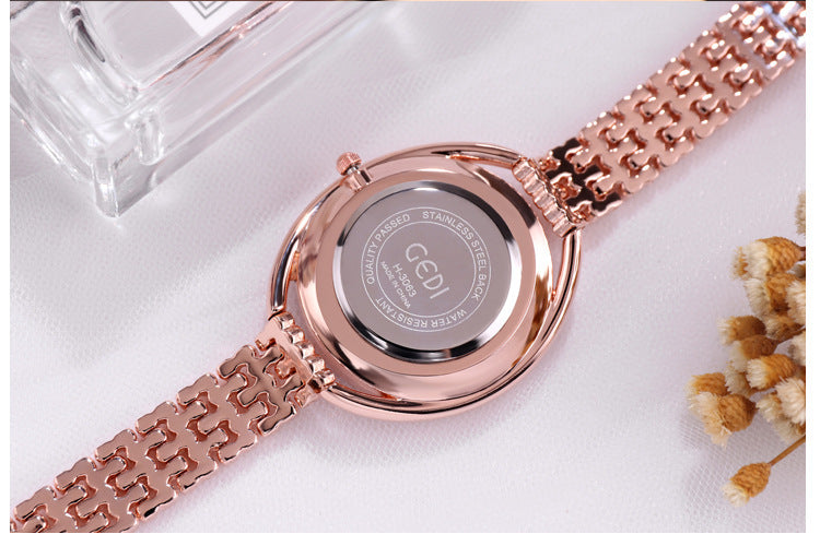 Watch Women Water Diamond British Watch Steel Band Waterproof Ladies Watch