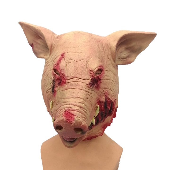 Halloween Horror Latex Rotten Face Pig Head Mask