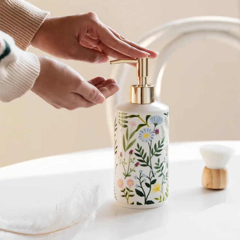 Ceramic Flower Soap Dispenser