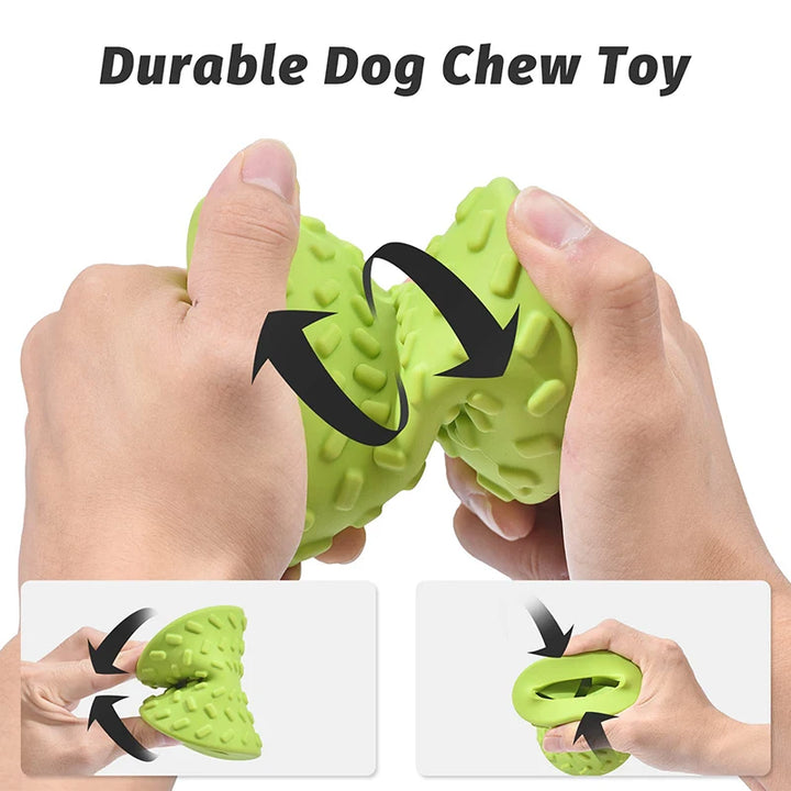 Durable Food Dispensing Chew Toy for Aggressive Chewers - Non-toxic, Natural Rubber, Treat Leaking Bone Toy for Dogs