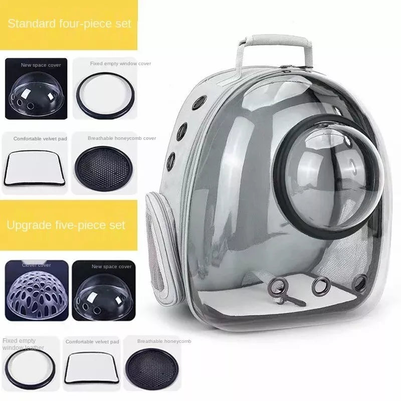 Luxury Cat Space Capsule Backpack - Transparent Pet Carrier for Stylish Outings