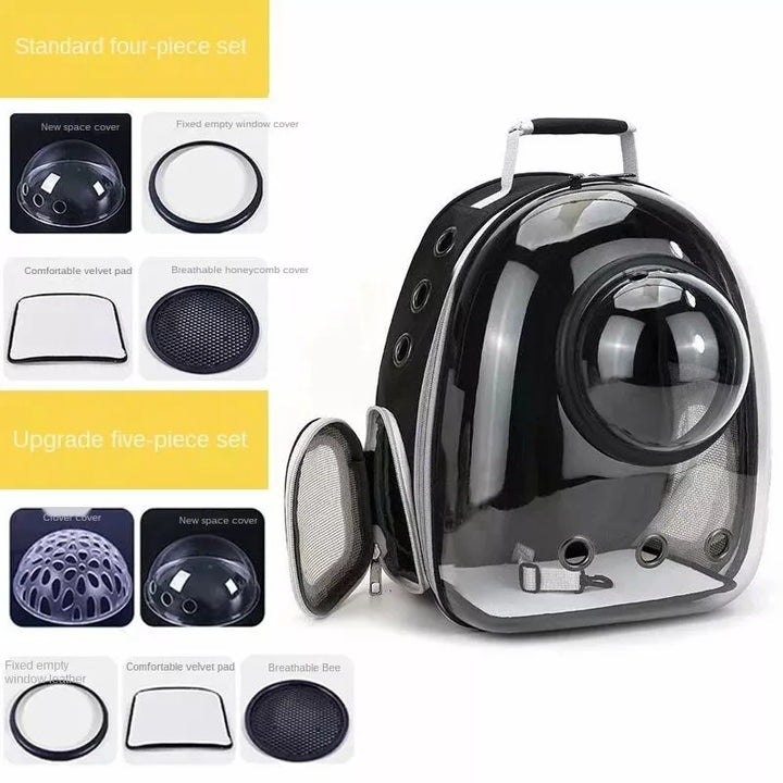 Luxury Cat Space Capsule Backpack - Transparent Pet Carrier for Stylish Outings