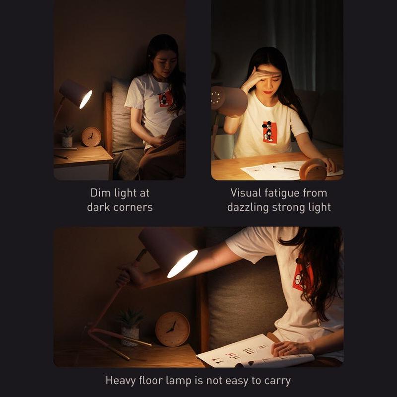 Dimmable LED Clip Desk Lamp: Portable USB Rechargeable Reading & Night Light