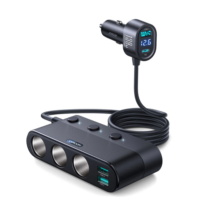 139W 7-Port USB C Car Charger with Fast Charging and Cigarette Lighter Adapter