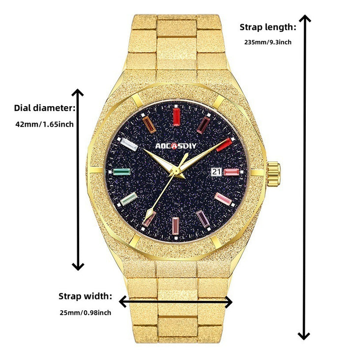 Full Diamond Luxury Oak Men's Watch