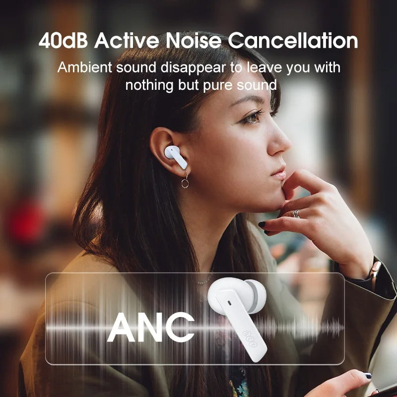 40dB ANC TWS Earbuds with Multi-Level Noise Cancellation