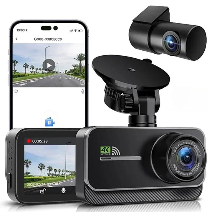 4K WiFi Dual Dash Cam with Night Vision