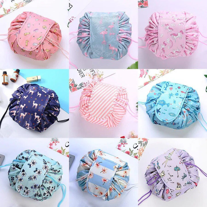 Portable & Waterproof Drawstring Cosmetic Bag - Multifunctional Travel Makeup Organizer