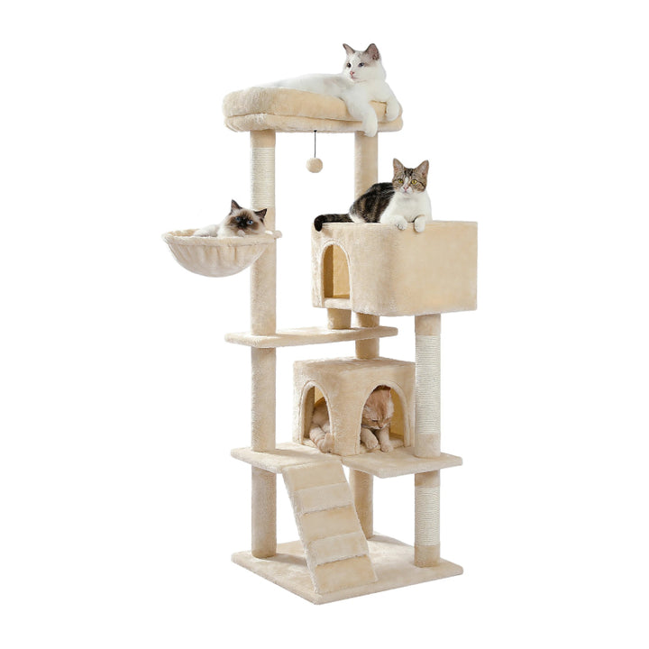 Cat Tree for Large Cats with Spacious Perch & Hammock