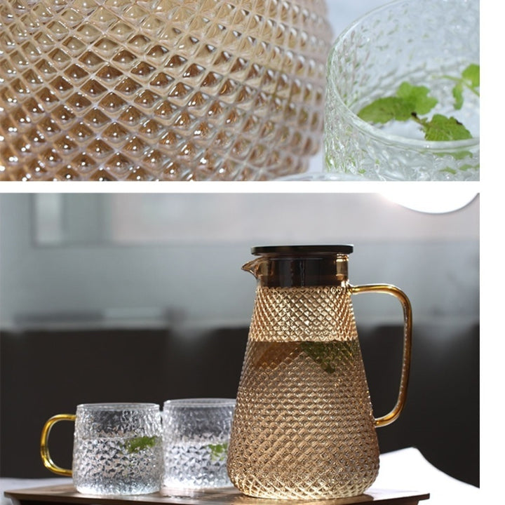 Electroplating Amber Cold Water Bottle Household Heat-resistant Glass Water Pitcher