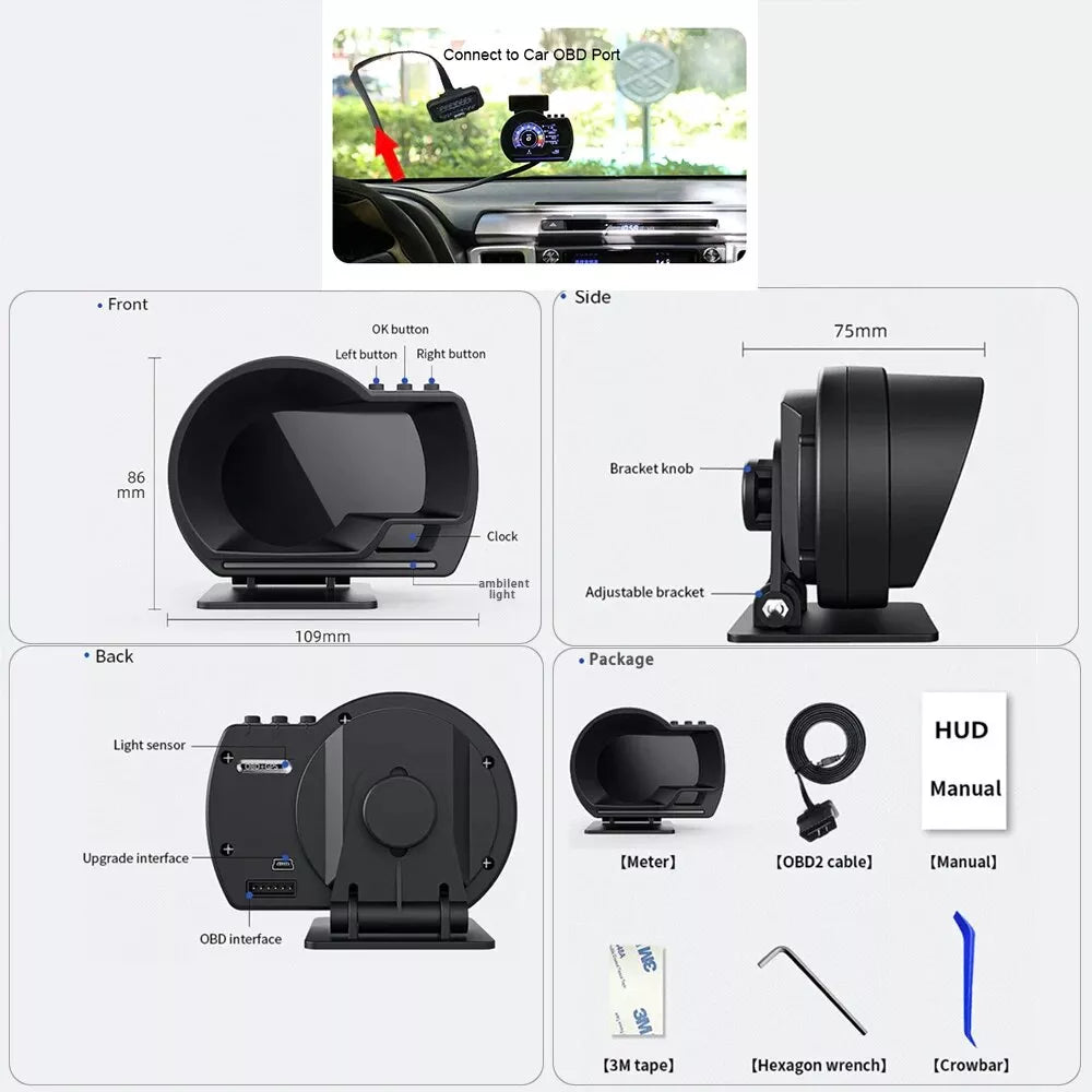 V60 Smart Car HUD: Drive Safer, Smarter