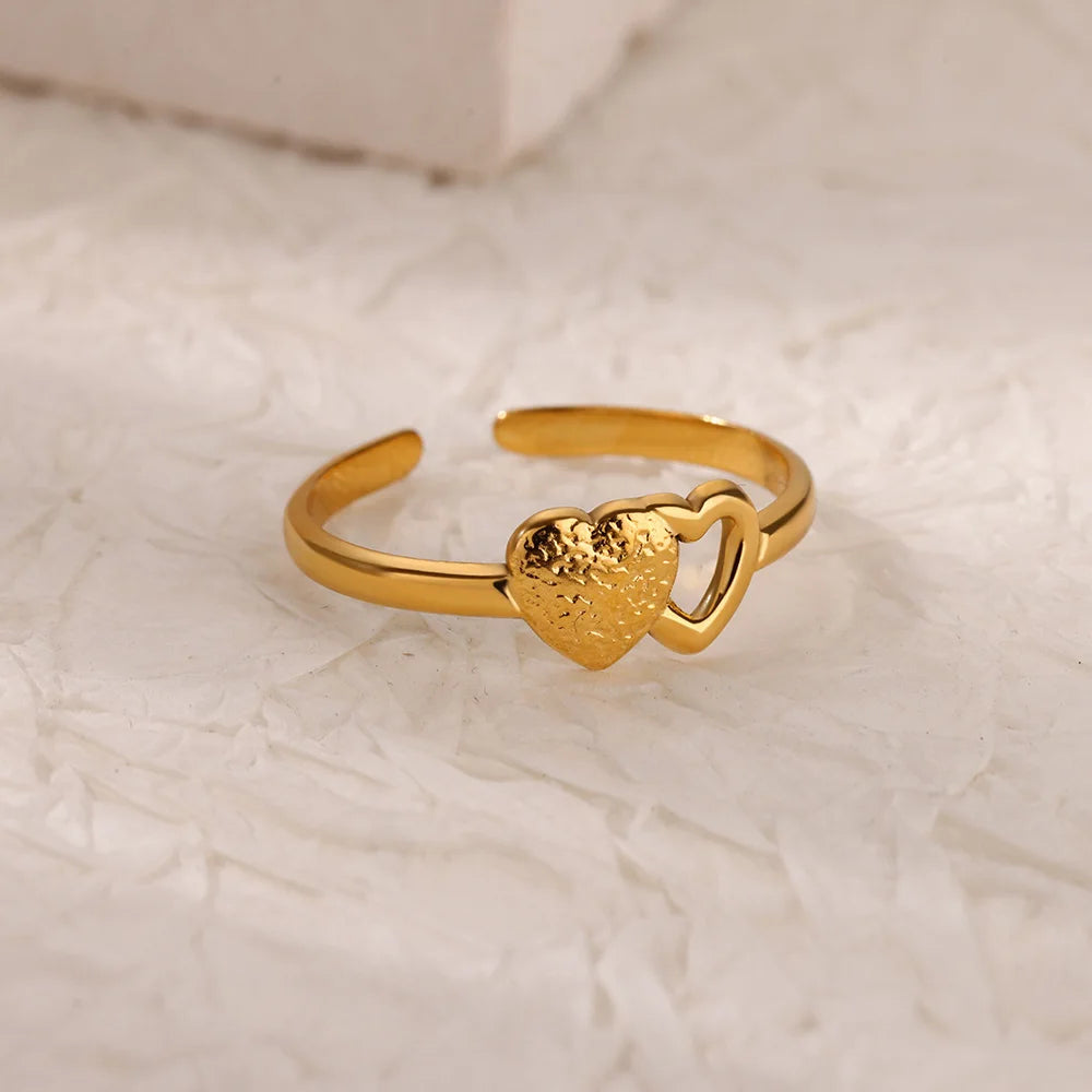 Minimalist Adjustable Heart Ring