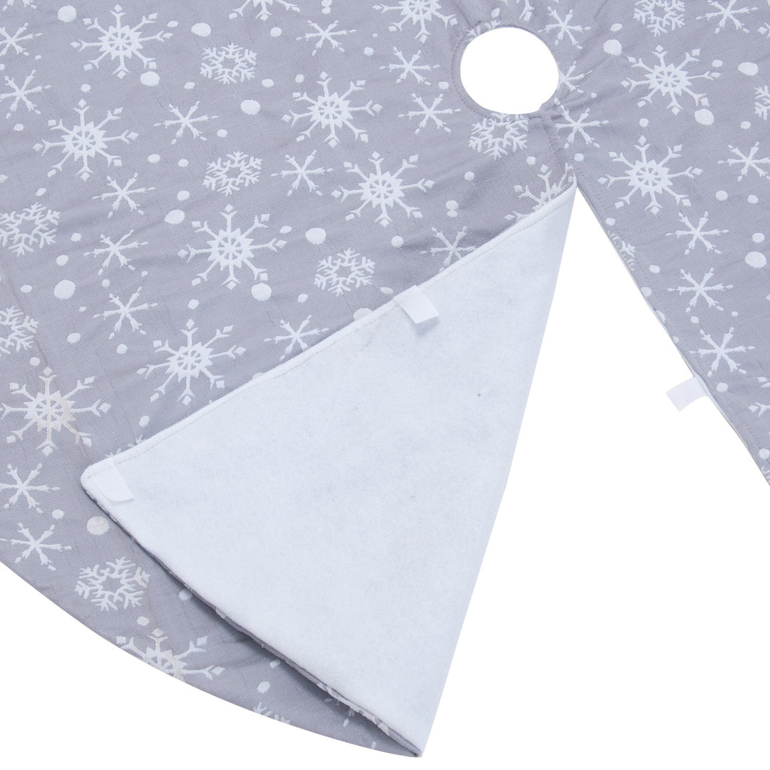 Gray Background White Snowflake Tree Skirt Dress Up Props