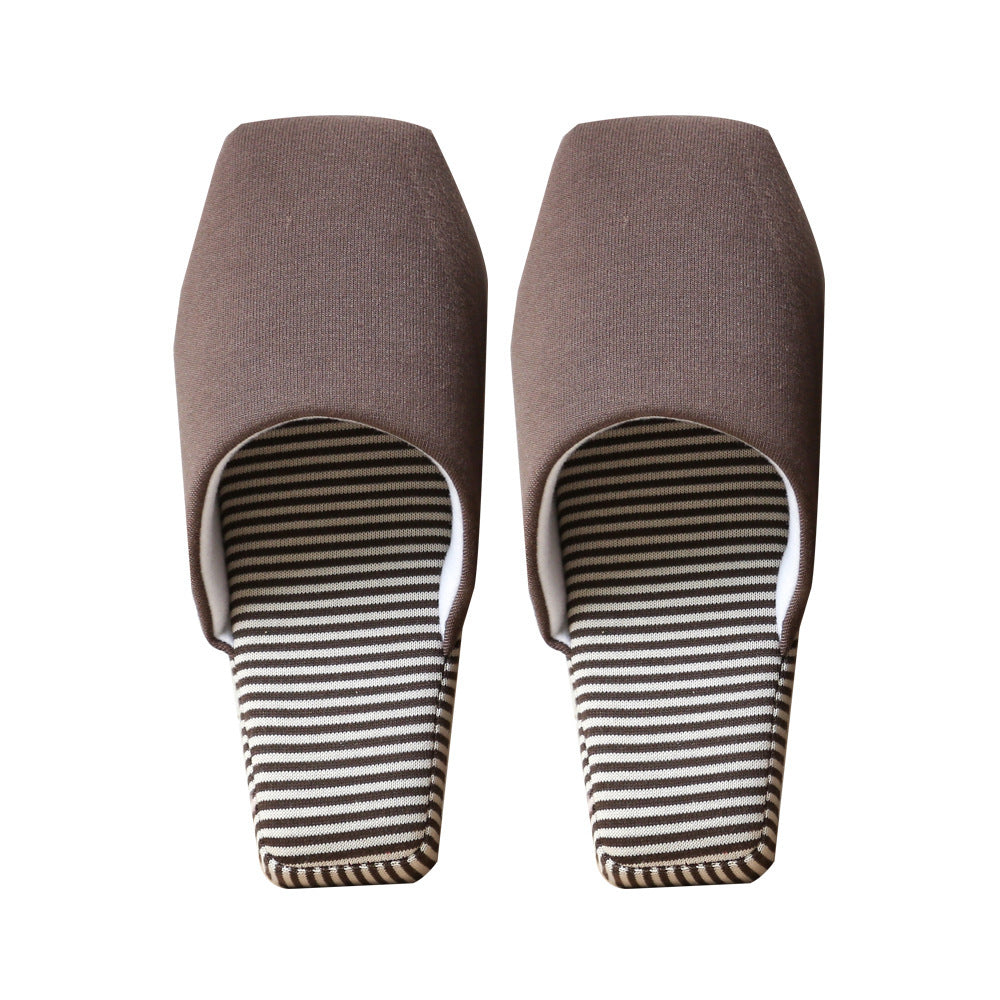 Striped Soft Bottom Bedroom Slippers For Men And Women