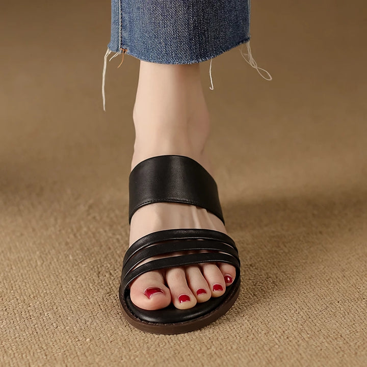 High Heel Leather Sandals