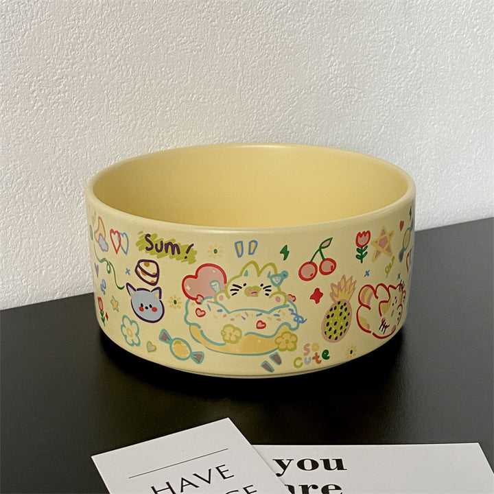 Graffiti Ceramic Double Pet Bowl