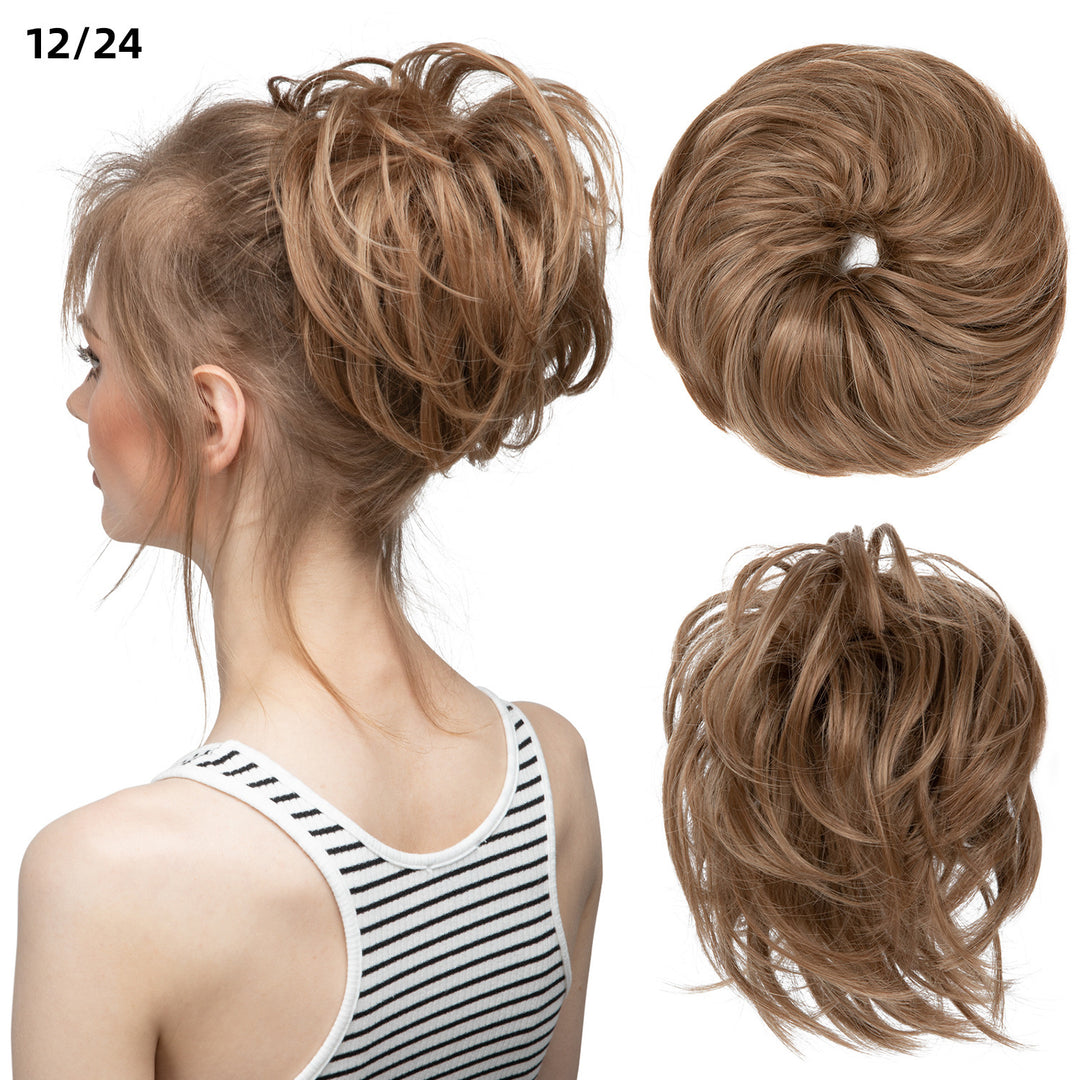 Bud Bun Artificial Hair Bun Natural Fluffy Long Beard Curly Hair Bun Lazy Updo Chignon