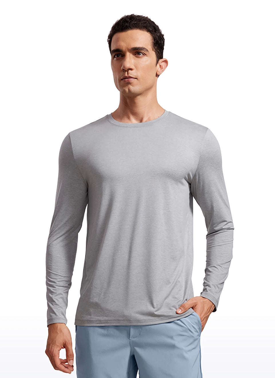 Men's Long Sleeve Lightweight Workout Shirt - Athletic Gym Running Tops