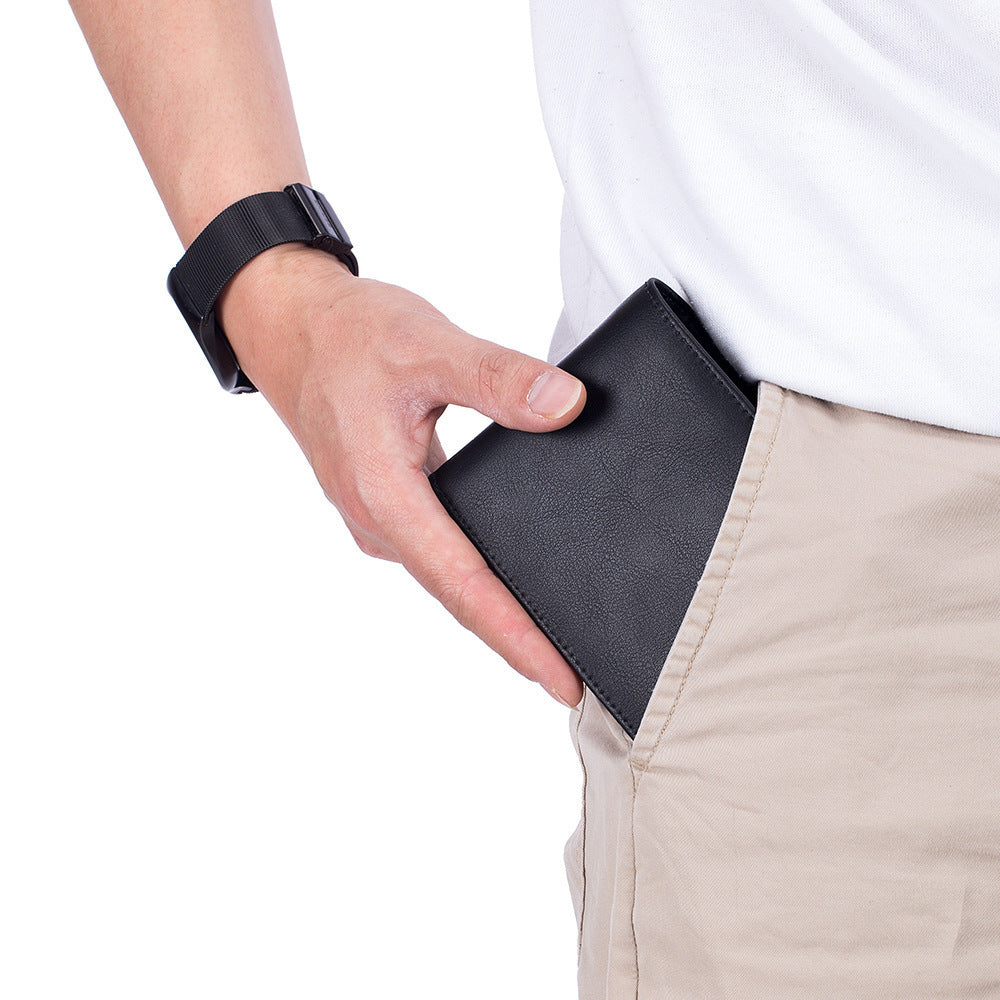 Men's Short Wallet Genuine Leather Trifold Wallet