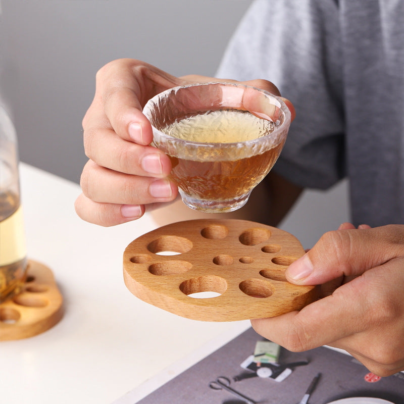 Beechwood Lotus Root Shape Drink Mat