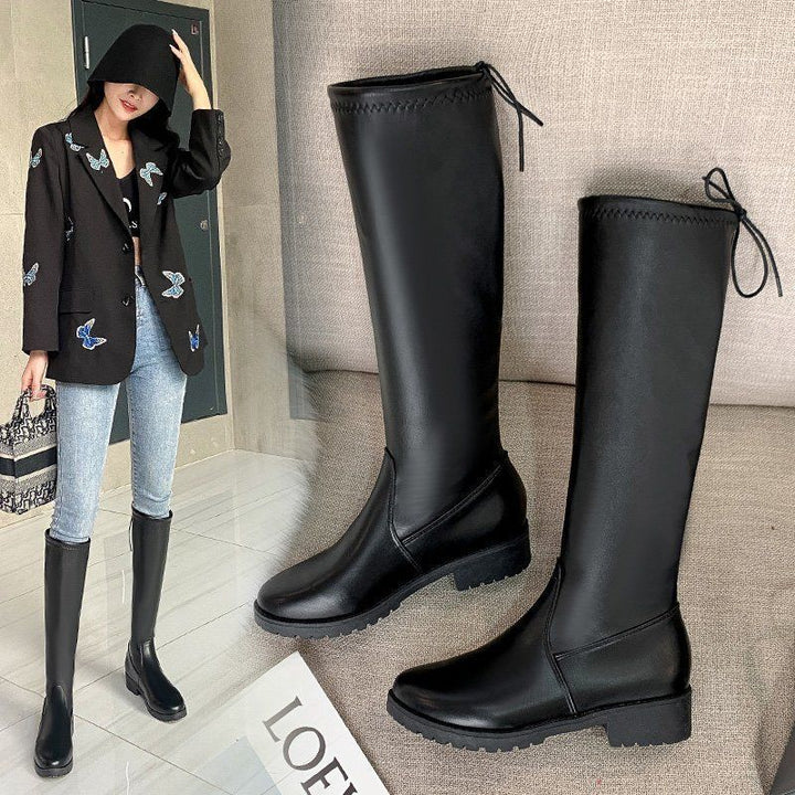 Women's Boots With Big Tube Circumference Fat Feet Thick Legs Below The Knee Plus Size Elastic