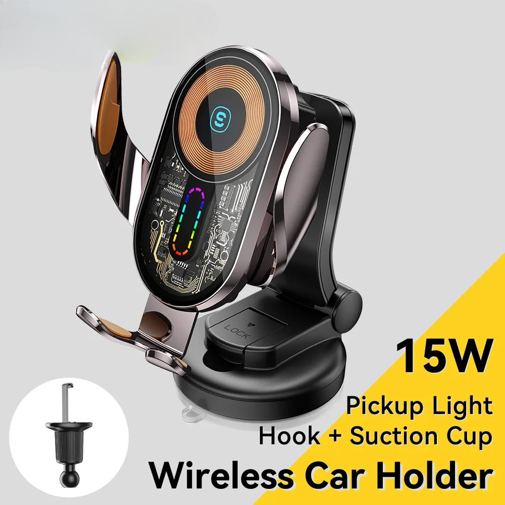 15W Wireless Car Charger Mount with Auto-Sensor