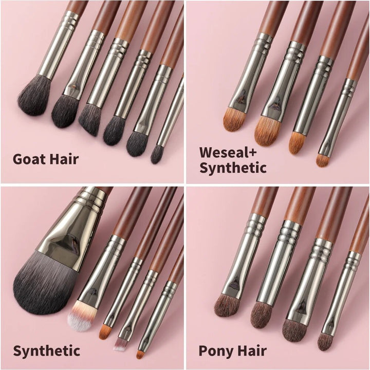 Natural Makeup Brushes Set: 24-Piece Eyeshadow Brush Kit