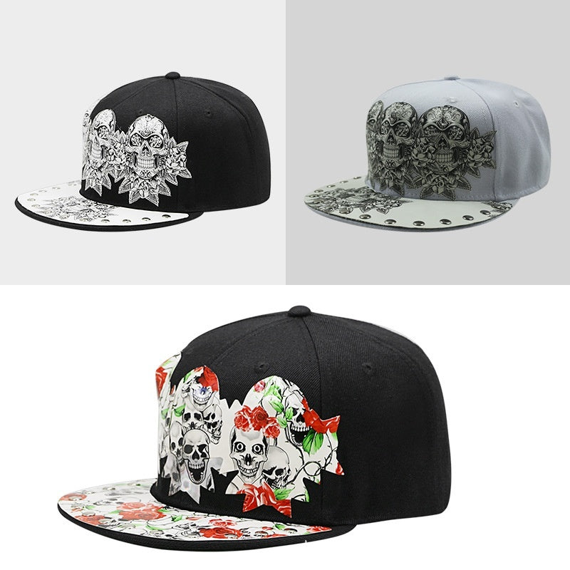 Baseball Cap Protection Sun Hat Skull Sticky Hip-hop Hipster Flat-brimmed