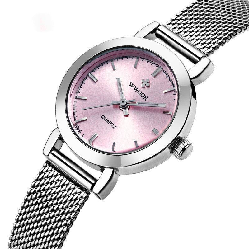 Women's stainless steel mesh belt quartz watch