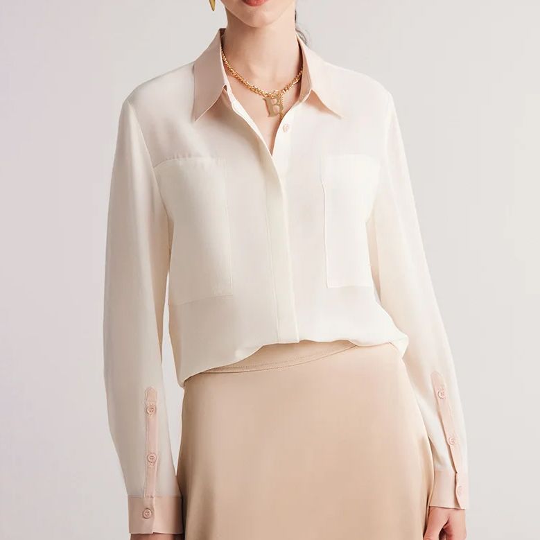 Elegant Silk Crepe de Chine Blouse