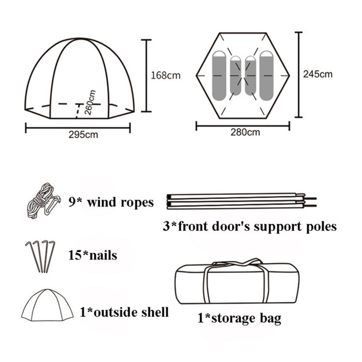 Hexagonal Waterproof Automatic Tent