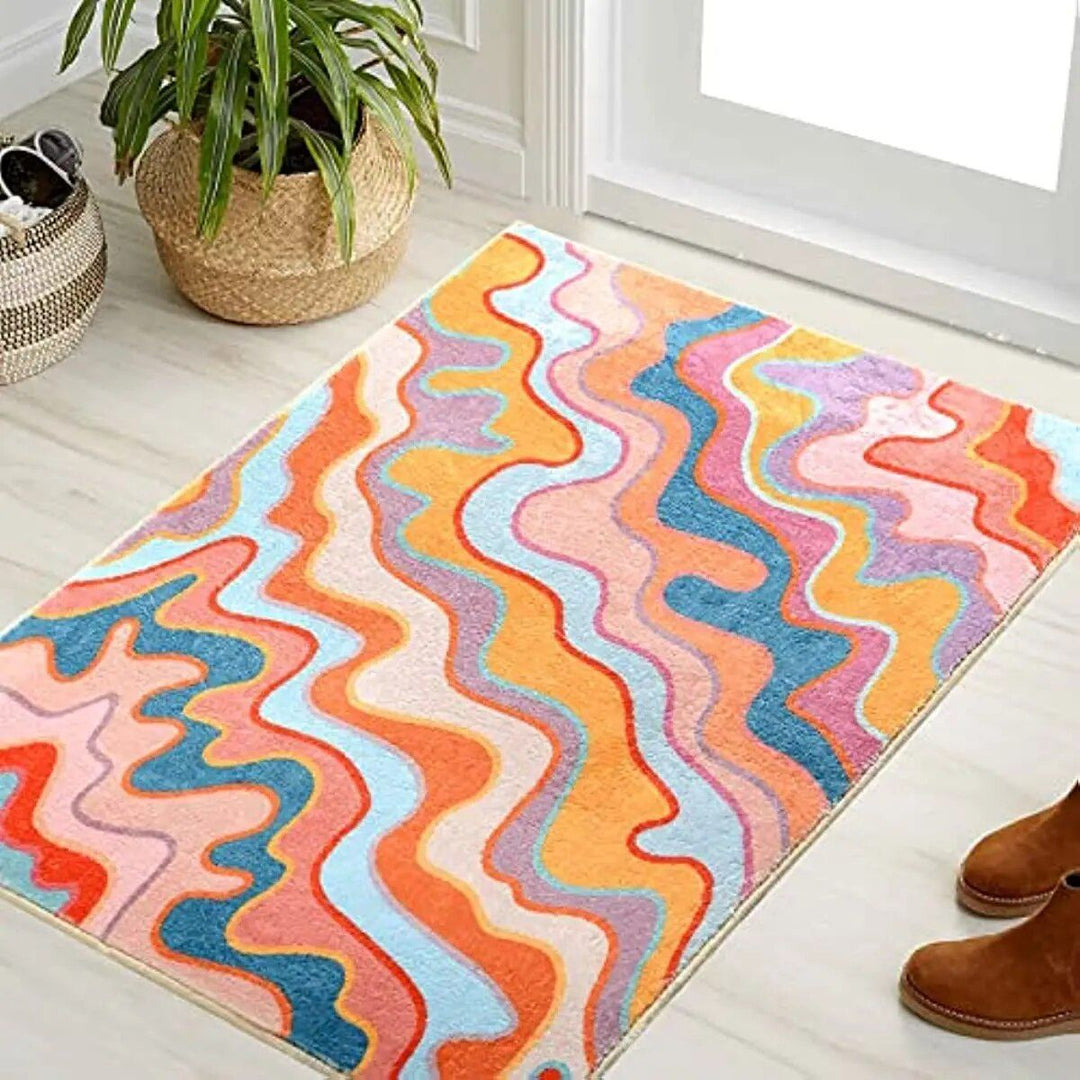 Colorful Striped Vintage Rug