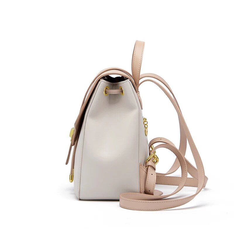 Chic Cowhide Leather Backpack