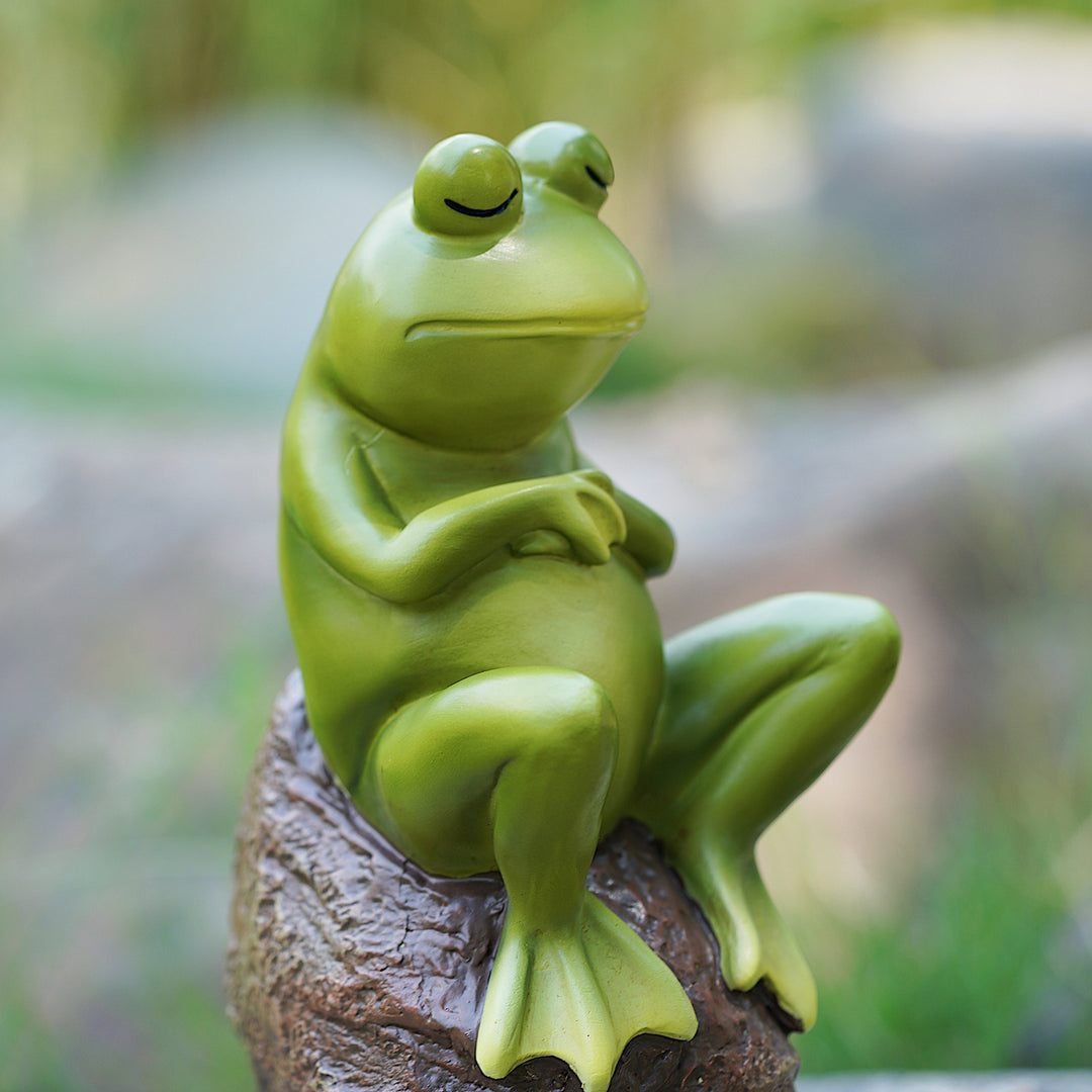 Charming Resin Thinking Frog Figurine