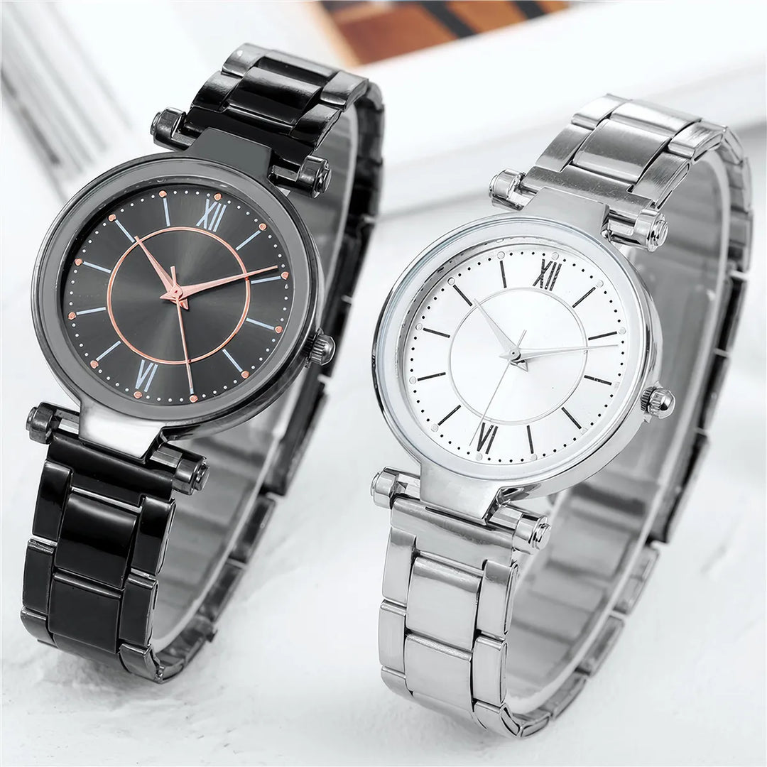 Exquisite Rose Gold Stainless Steel Women's Quartz Watch