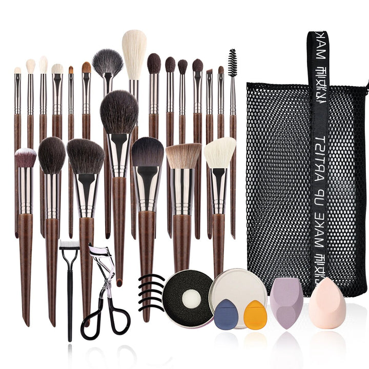 Natural Makeup Brushes Set: 24-Piece Eyeshadow Brush Kit