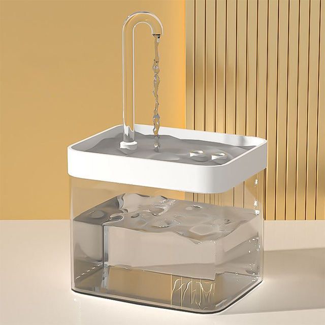 USB-Powered Transparent Pet Water Fountain with Auto Filter