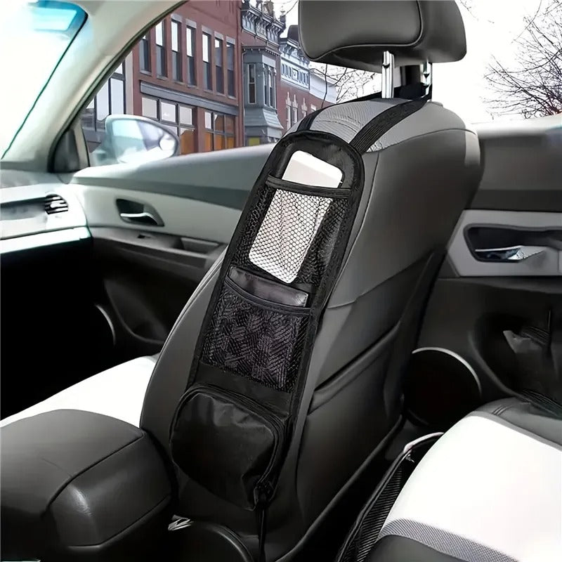 Car Seat Organizer with Multi-Pocket Storage and Drink Holder