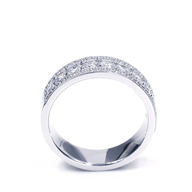 Women's Semi-circular Diamond Fashion Temperament Personality Index Finger Ring