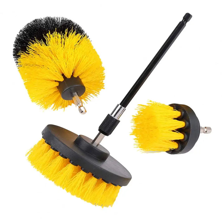 4-Piece Electric Drill Brush Set with Extension Pole