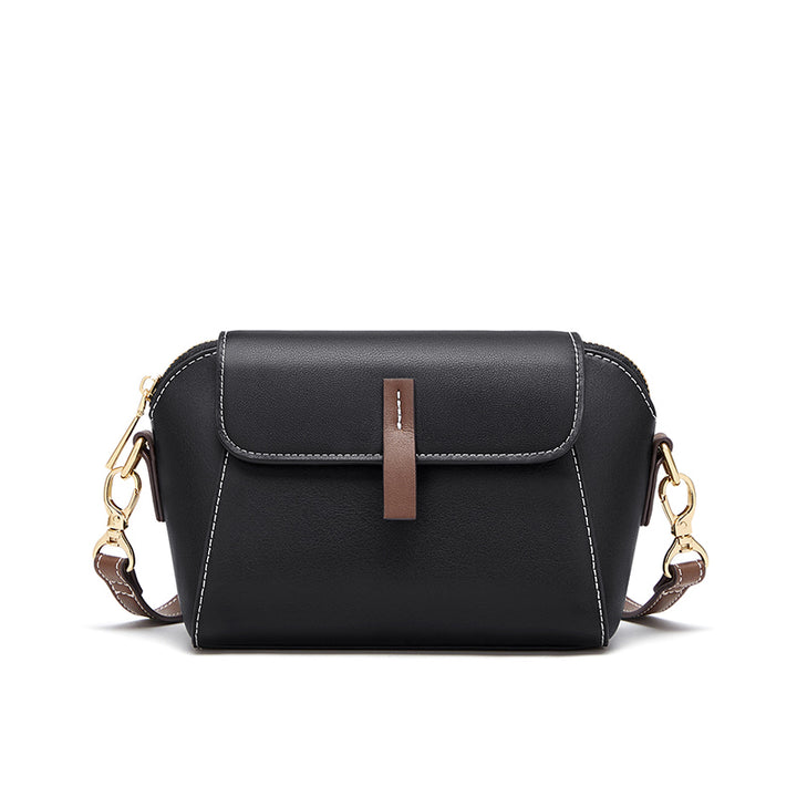 Classic Versatile Small Square Leather Crossbody Bag for Women