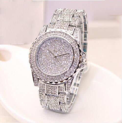 Simple Diamond British Fashion Alloy Fashion Steel Band Ladies Watch